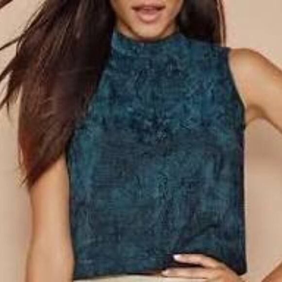 Mark by Avon Teal Appeal Women's Sleeveless Tapestry Blouse Size Small - Picture 10 of 10